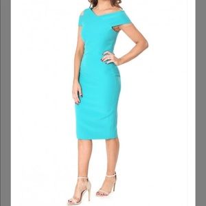 Ted Baker Body Con Dress, Ted Sz 2, Turquoise